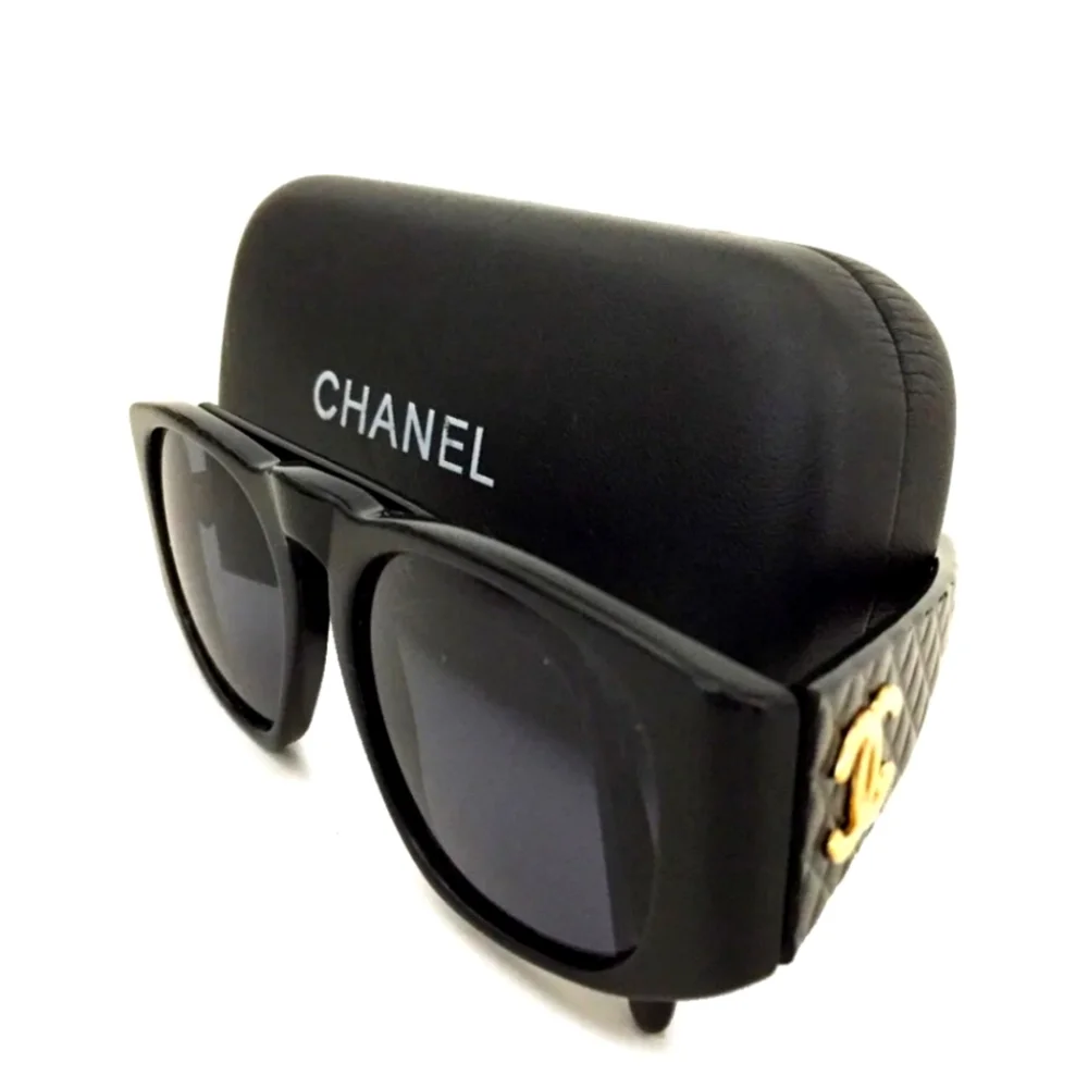 CHANEL Matelasse Sunglasses Black Vintage Chanel Coco Mark Matelasse Sunglass ? GP x... | Depop main image 4